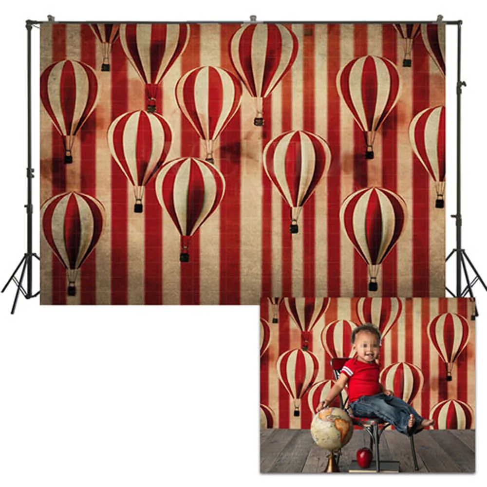 Деревенский горячий воздух фон для фотосессий-воздушный шар полосатый детская