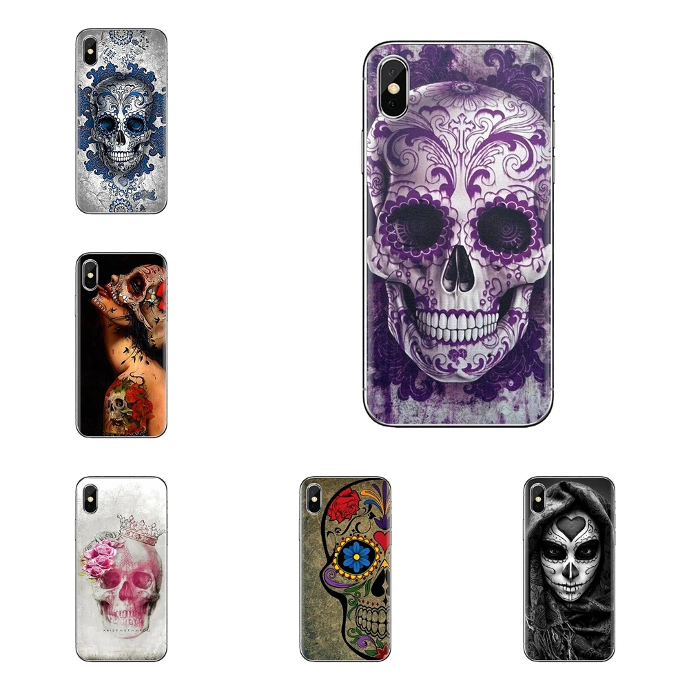 Сахарный череп розовые цветы татуированный чехол для телефона LG Spirit Motorola Moto X4 E4 E5