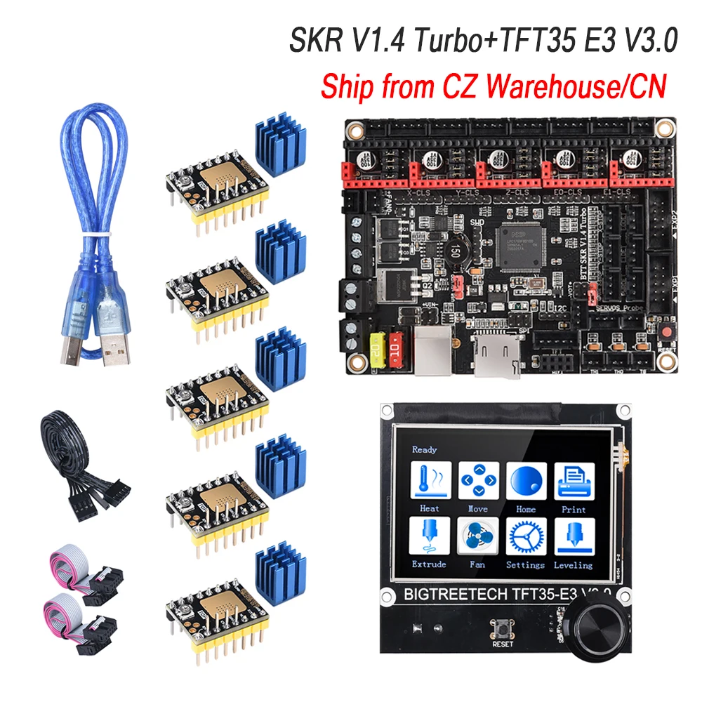 Материнская плата BIGTREETECH BTT SKR V1.4 32 битная Turbo TFT35 E3 V3.0 сенсорный экран TMC2209 TMC2208UART