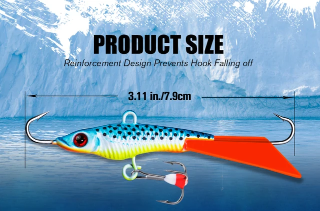 Balanced Ice Fishing Jig Lure 79mm 17.2g Wobbler Minnow Bait Winter Pike  Walleye