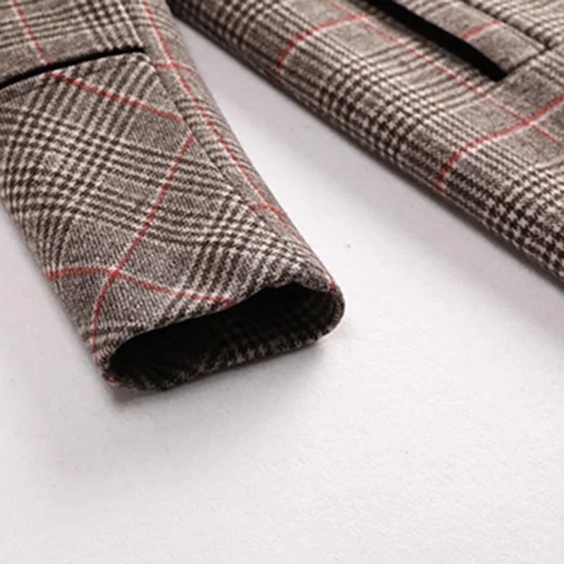 

England Style Women's Trench Coat Retro Plaid Long Jacket 2020 Autumn Winter New Loose Coats & Jackets British Style