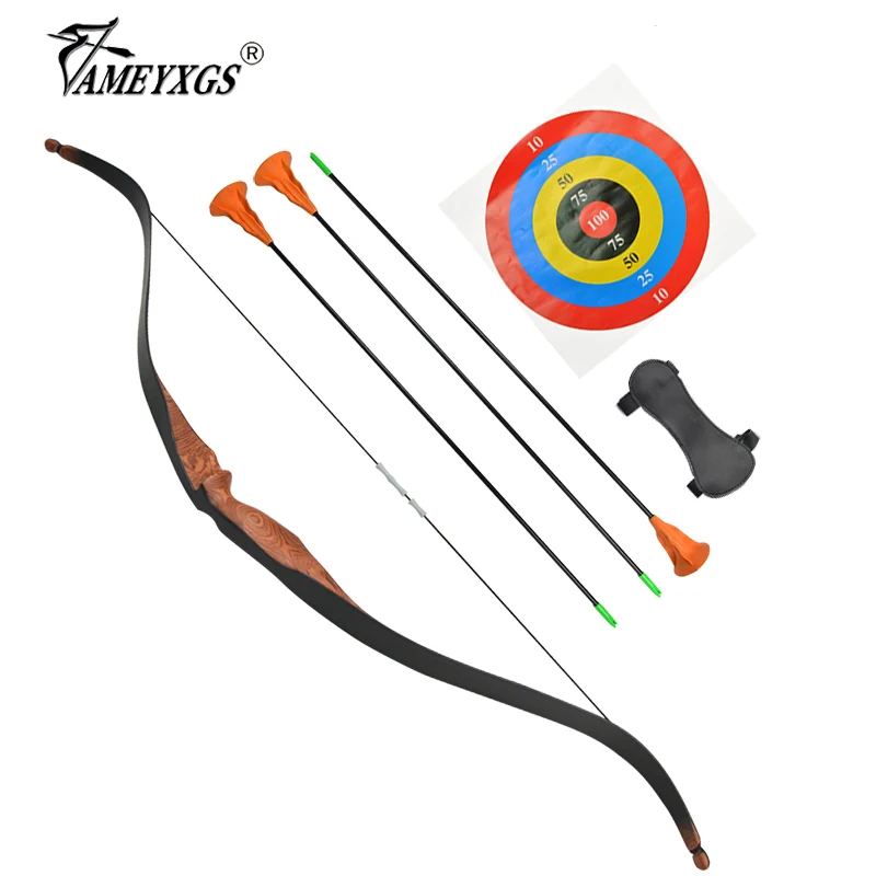 

1set Archery Recurve Bow Children Wooden Bow And Arrow Set Teen Shooting Training Outdoor Sports Sucker Arrow Kit
