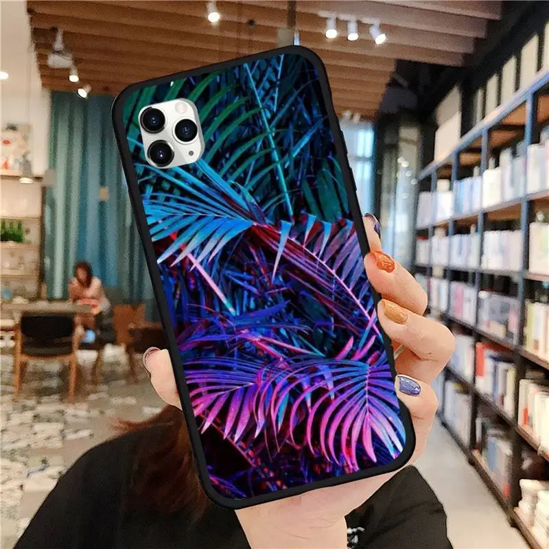 

Summer banana leaves Phone Case for iPhone 11 12 pro MINI XS MAX 8 7 6 6S Plus X 5S SE 2020 XR