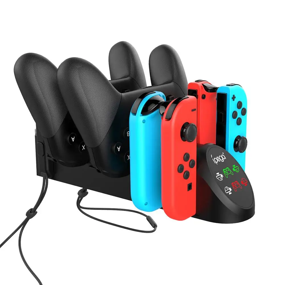 

iPega PG-9187 6 in 1 Game Controller Charger Charging Dock Stand Station Desk Base Holder For Nintend Switch JoyCon Joy-Con Pro