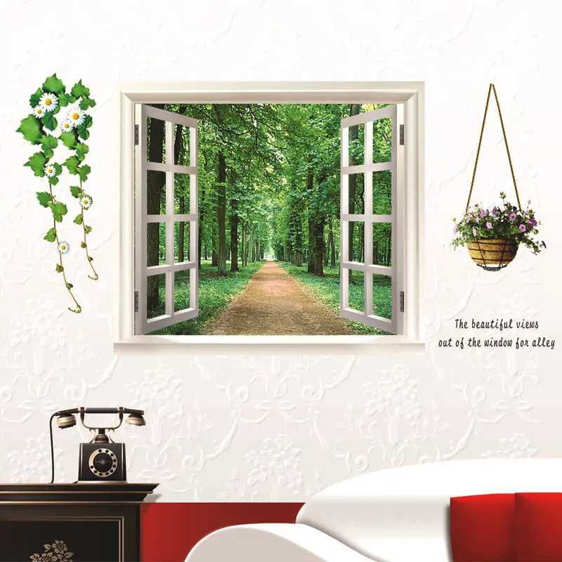 

3D Fake Window Wall Stickers Removable Decor Poster for Living Room Home Decal Home Decoration Wall Decal Home Decor-30