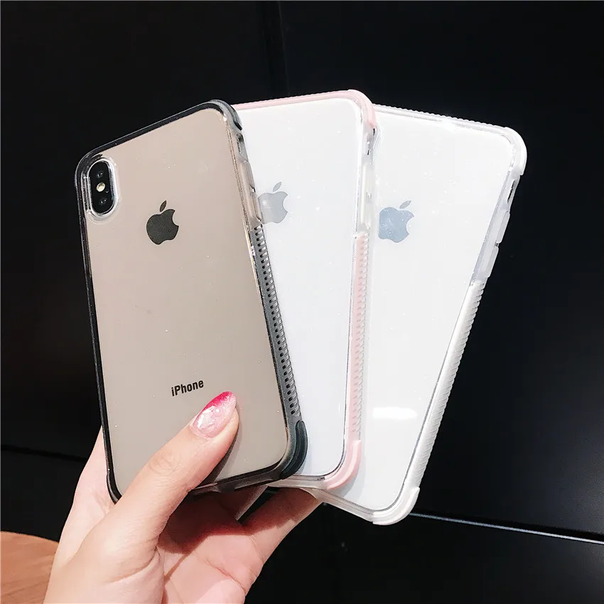 Двухслойный противоударный Прозрачный чехол для iphone SE 2020 X XS 11 Pro MAX XR 7 8 Plus 6s 6 5