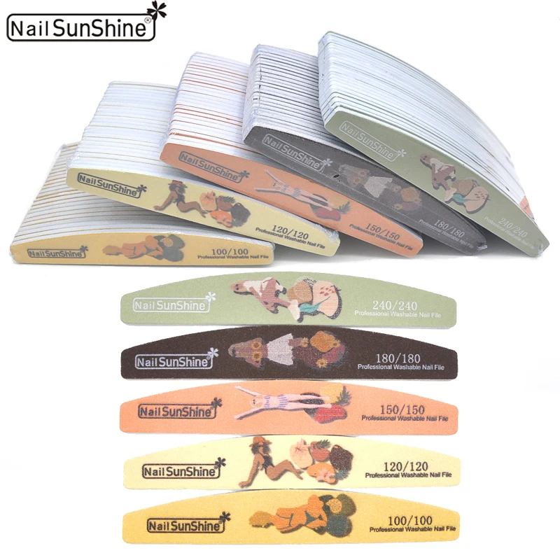 

100 шт., пилки для ногтей в виде лодки, профессиональная пилка для макарон, Limas100/120/150/180, фотоэлемент, аксессуары для салонов