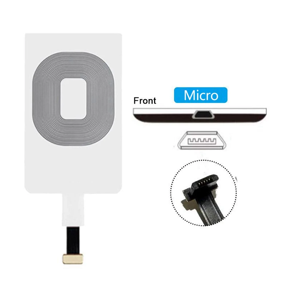 floveme qi wireless charger receiver micro usb type c for iphone 5w wireless charger receiver adapter for samsung a50 a70 a40 free global shipping