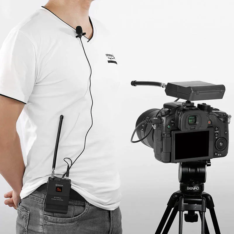 Беспроводной микрофон BOYA BY WFM12 VHF петличный с лацканом для смартфонов iPhone 8 7 plus DSLR