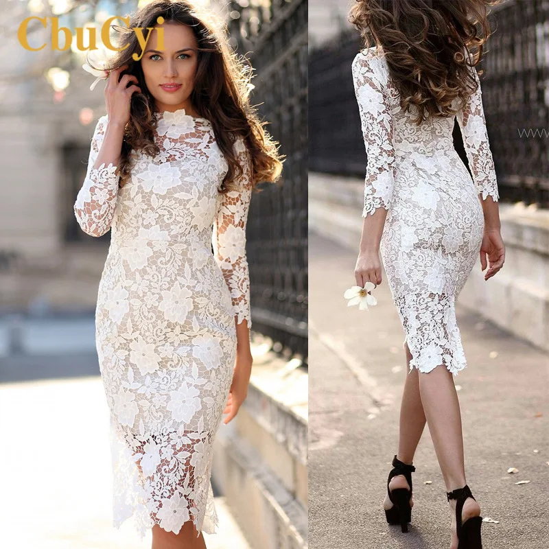 Женское офисное облегающее платье футляр белое кружевное карандаш с цветочным