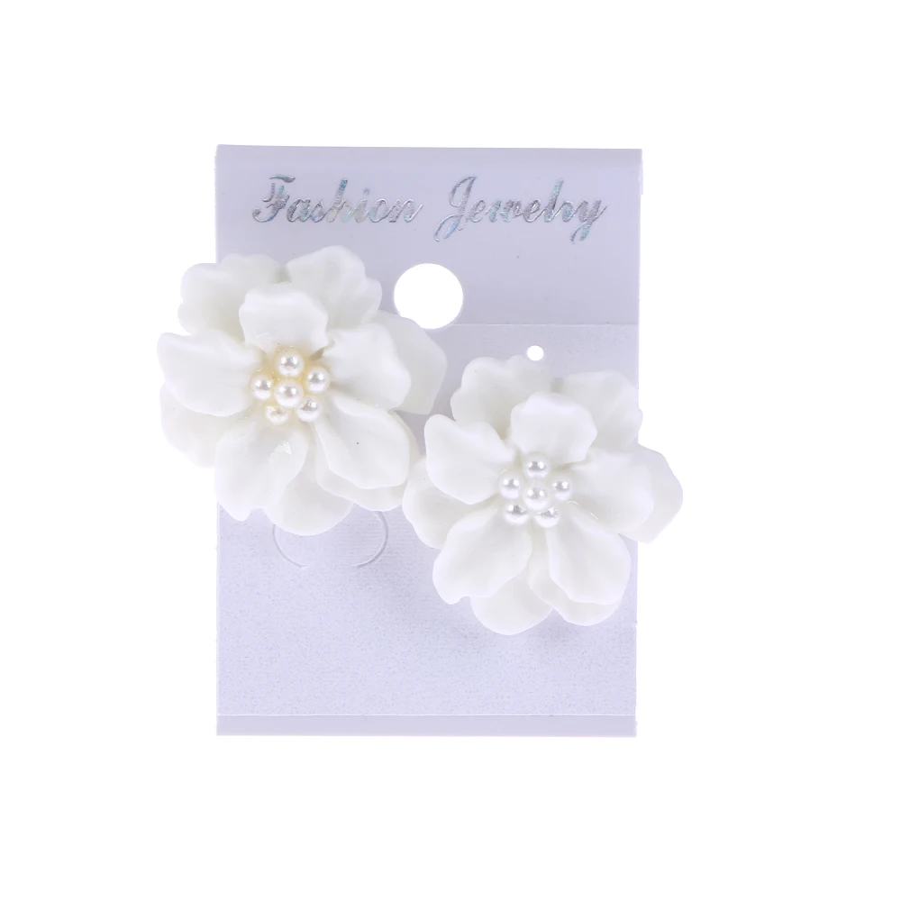 1 пара серьги-гвоздики простая белая свадебная обувь с украшением в виде цветов