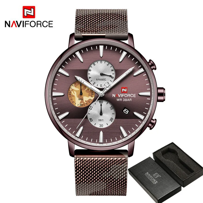 NAVIFORCE мужские наручные часы спортивные водонепроницаемые Топ бренд Роскошные