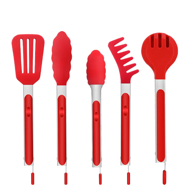 

Silicone Food Tong Stainless Steel Kitchen Tongs Silicone Non-slip Cooking Clip Clamp BBQ Salad Tools Kitchen Accessories