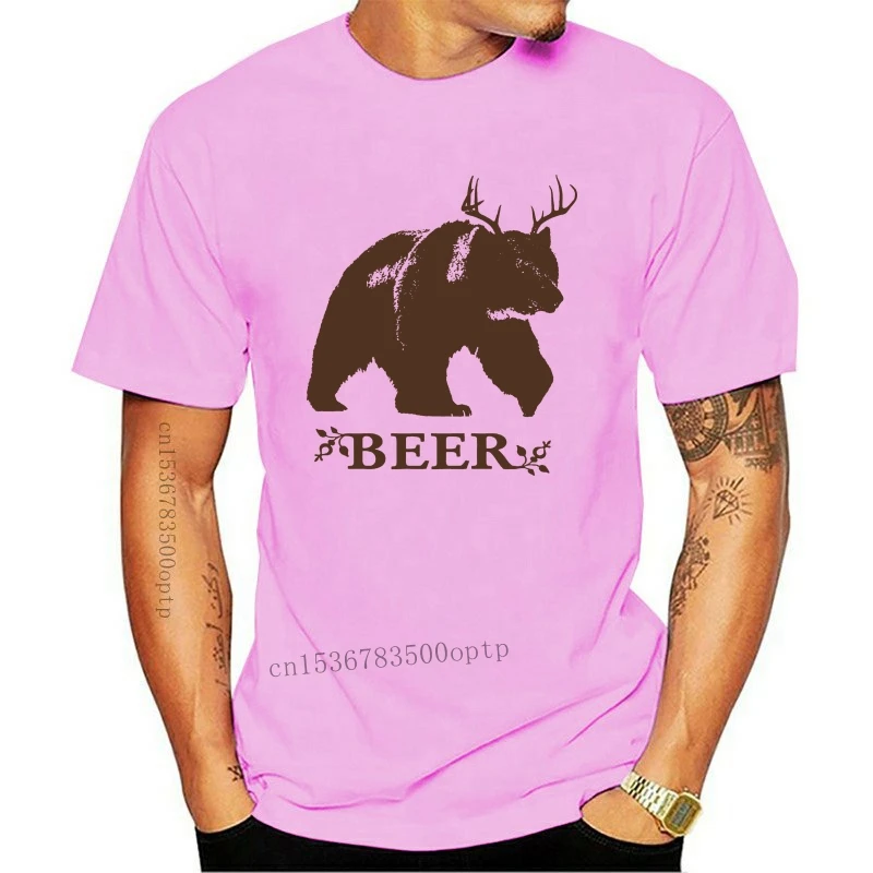 

Новинка футболка с изображением медведя оленя пиво забавное пиво рубашки с надписью Алкоголь Бар Паб Redneck крутая футболка для молодежи футб...