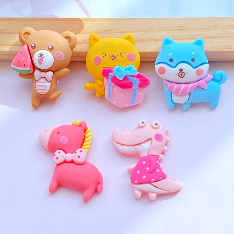 

10Pcs Cute Mixed Mini Cartoon Animal Flat Back Resin Cabochons Scrapbooking DIY Jewelry Craft Decoration Accessories