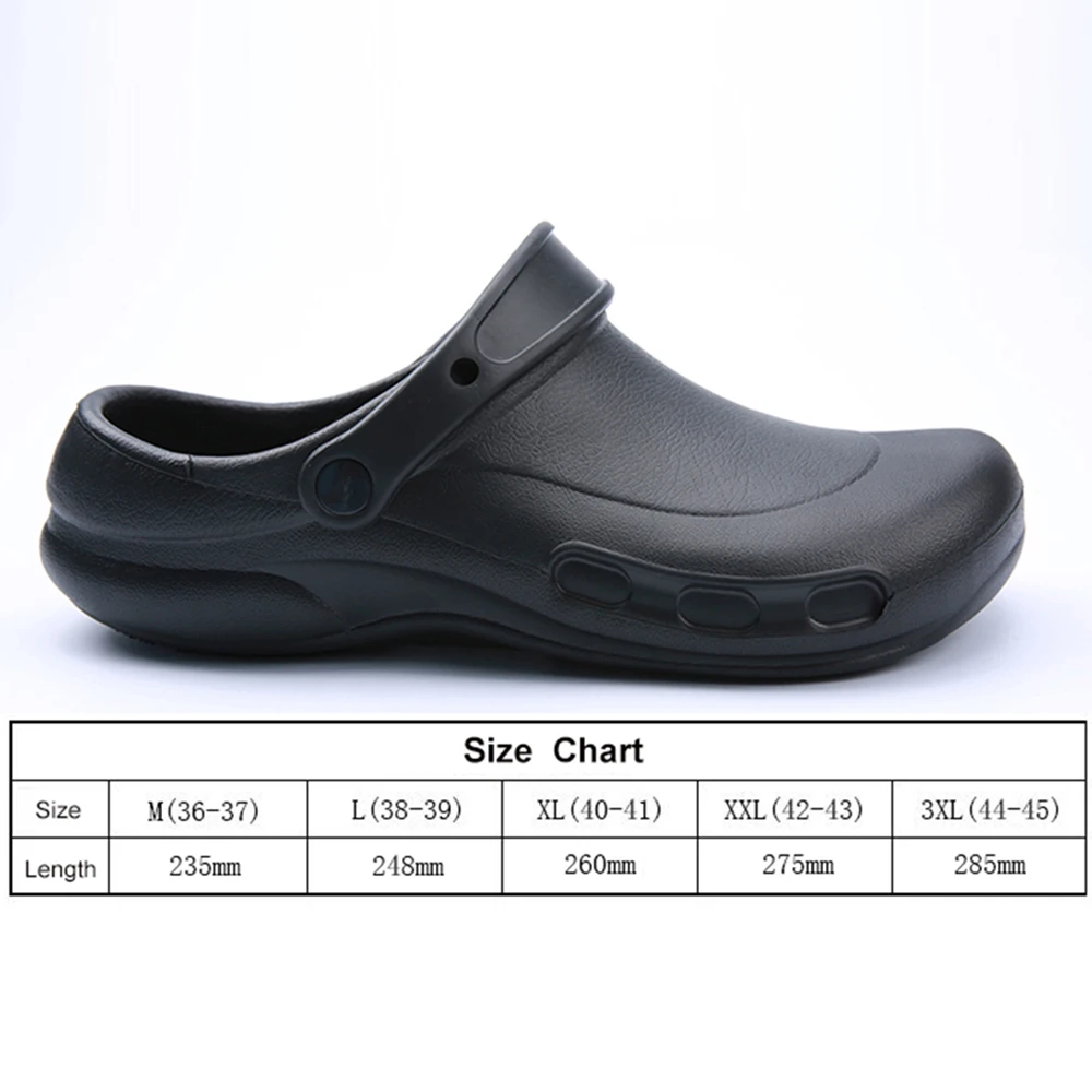 

Chef Shoes EVA High Quality Non-slip Waterproof Oil-proof Kitchen Shoes for Chef Master Cook Restaurant Slippers Black White