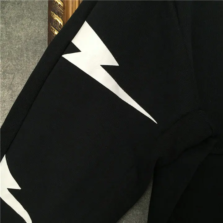 

Designer Luxury Mens color geometry lightning print hoodies Fashion Pullover Hoodies Stitching Cotton Hoody Sweatshirt jumpers