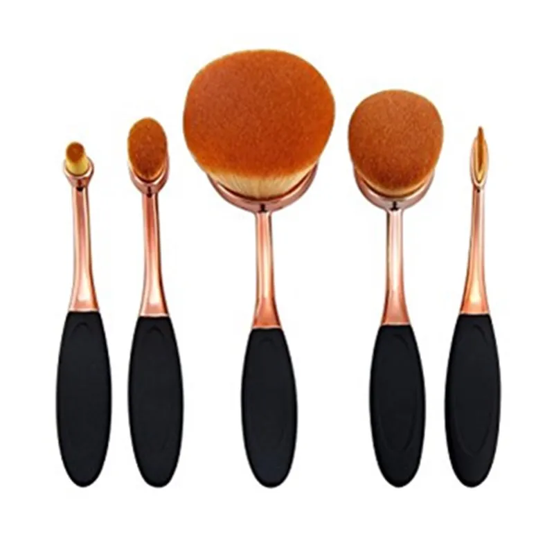 Набор кистей для макияжа 10 шт. цвет черный/золотой овальный кристалл|Аппликатор