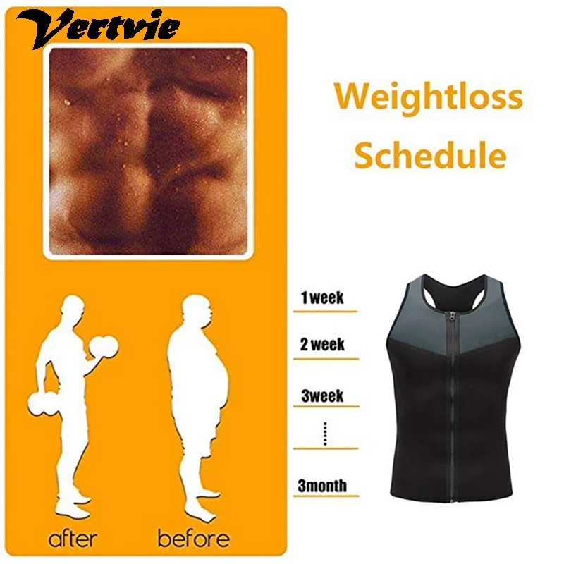 

Neoprene Sauna Vest for Men Sweat Shirt Waist Trainer Body Shaper Slimming Suit Weight Loss Casual Sweat Hot Workout Tanks