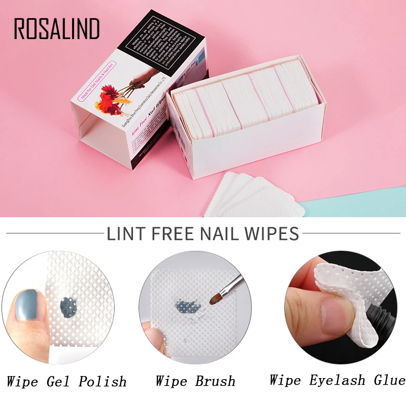 ROSALIND,250Pcs,безворсовые салфетки,ремувер,все для маникюра,для снятия гель лака,салфетки безворсовые для маникюра