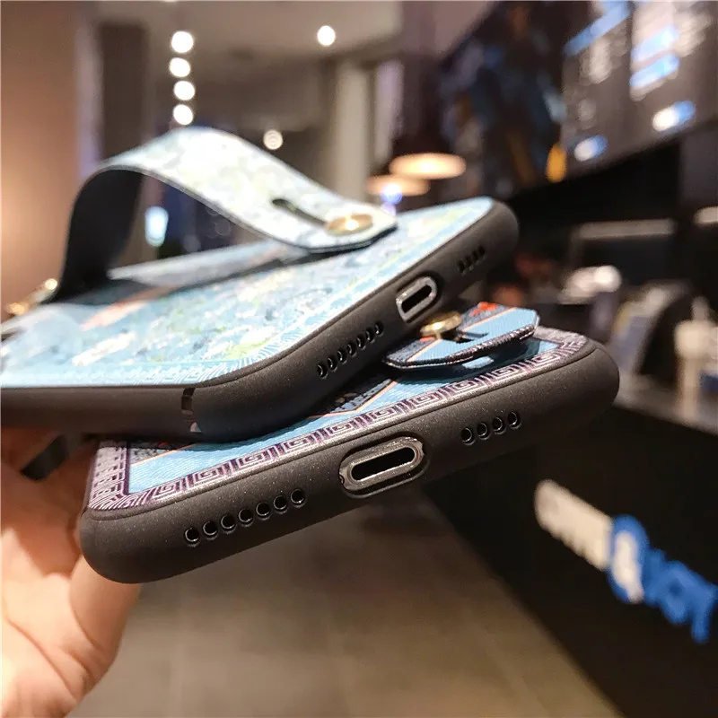 SoCouple Чехол-держатель для телефона для iphone XR X Xs max 11 Pro Max чехол для iphone 7 8 6 6s plus ремешок на запястье Мягкий ТПУ чехлы накладки