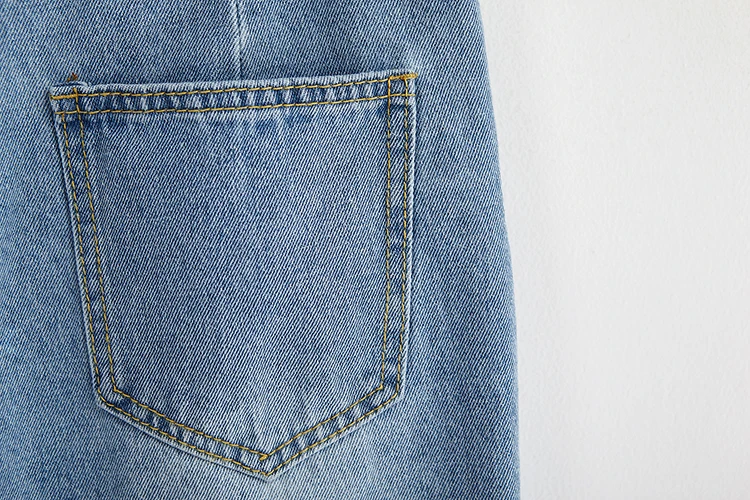 Джинсовая юбка TingYiLi с высокой талией рваная Корейская школьная мини-юбка