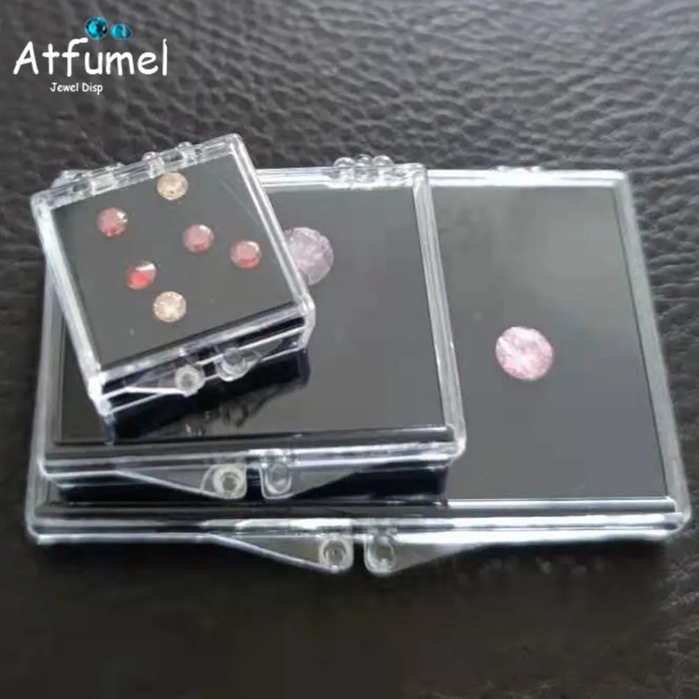 Classic Clear Gem Jewelry Display Storage Box Diamond Organizer Gemstone Teaching Specimen Packaging | Украшения и аксессуары