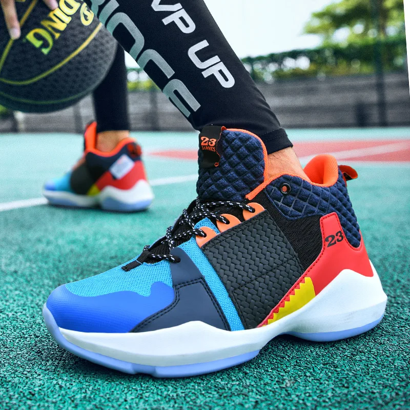 Мужские баскетбольные кроссовки Rxjian с высоким берцем амортизирующий светильник