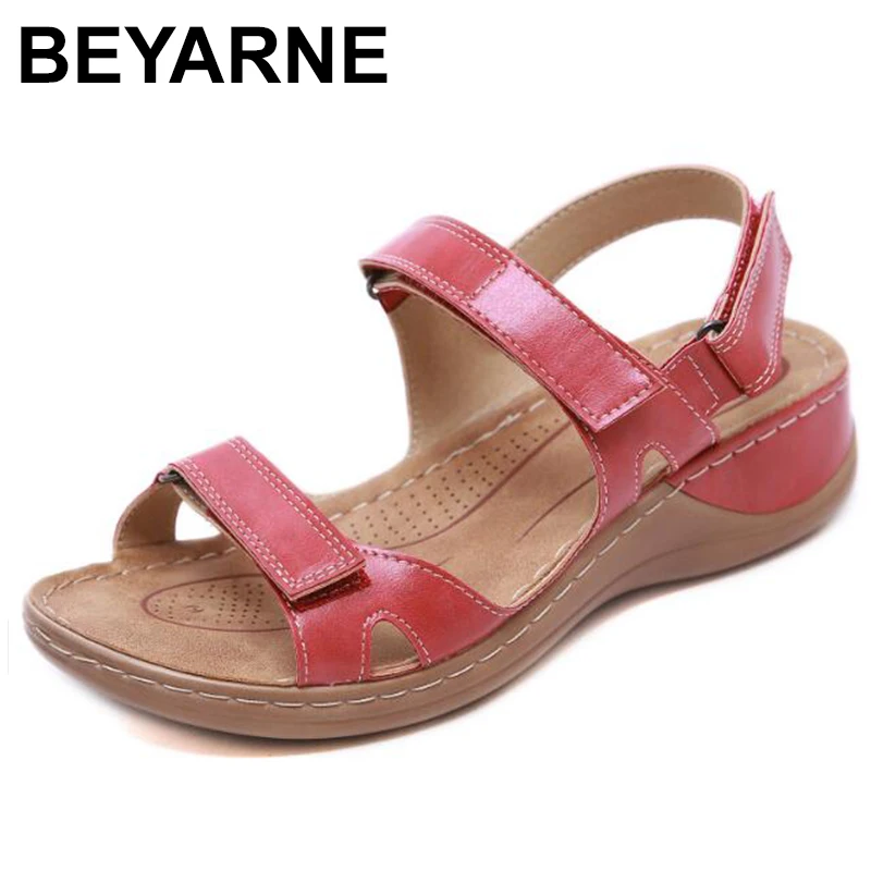 BEYARNENew/летние сандалии для женщин Нескользящие с прошитой нитью Повседневная