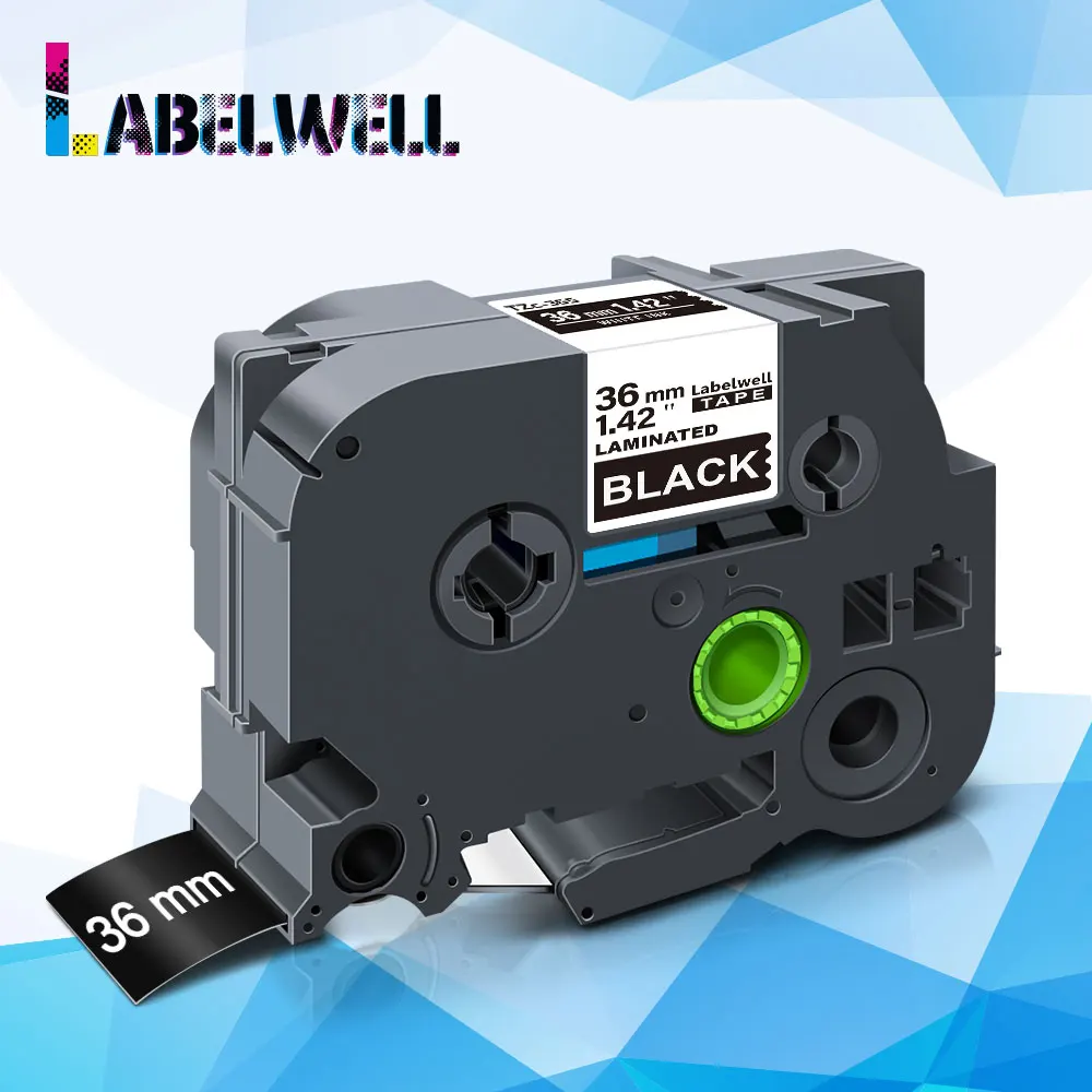 Labelwell 36 мм * 8 м лента принтера с белыми пятнами черный совместимый для 365