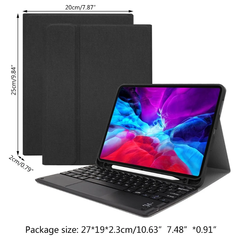 

G32B Touchpad Keyboard Case for ipad Pro 11 Inch 2020/2018 Removable Keyboard Slim Protective Cover Pencil Holder