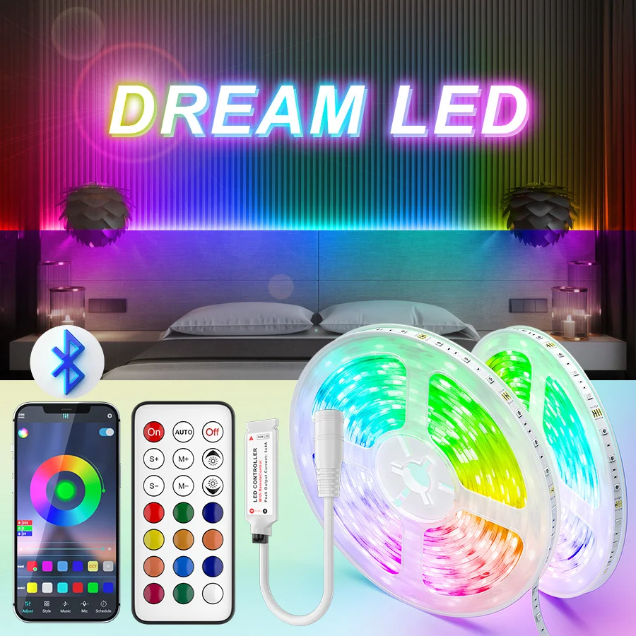 Мечта RGB светодиодный светодиодные полосы света Bluetooth Адресуемых Светодиодный