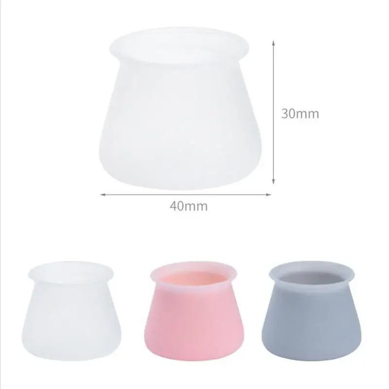 

4Pcs Transparent Silicone Table And Chair Leg Round And Square Caps Foot Cover Nonslip Furniture Floor Protector Pads Home Decor