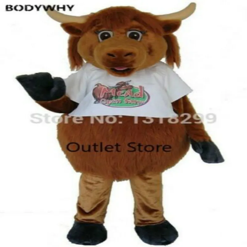 Коричневая Корова талисман искусственная тема пушистые костюмы партия игра