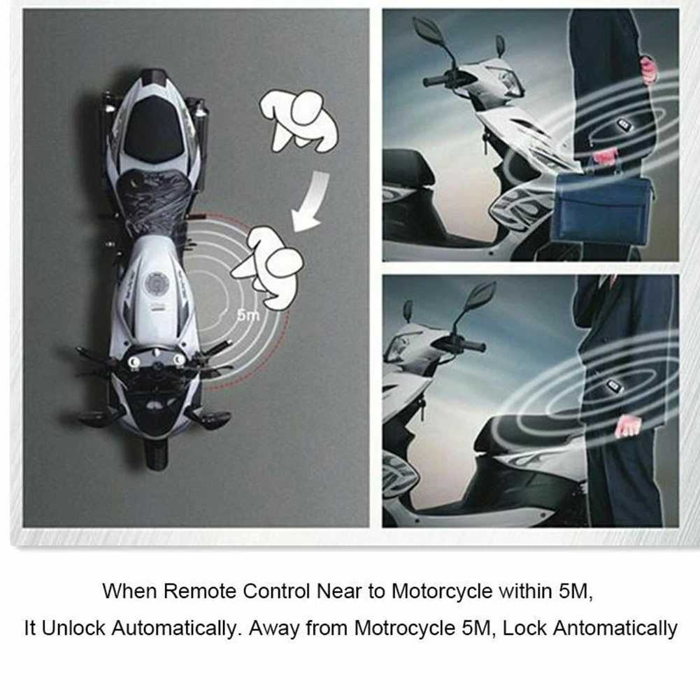 

Vibration Motorcycle Alarm Waterproof Scooter Universal Two Way Engine Burglar Anti Theft Remote Start Security Motorbike