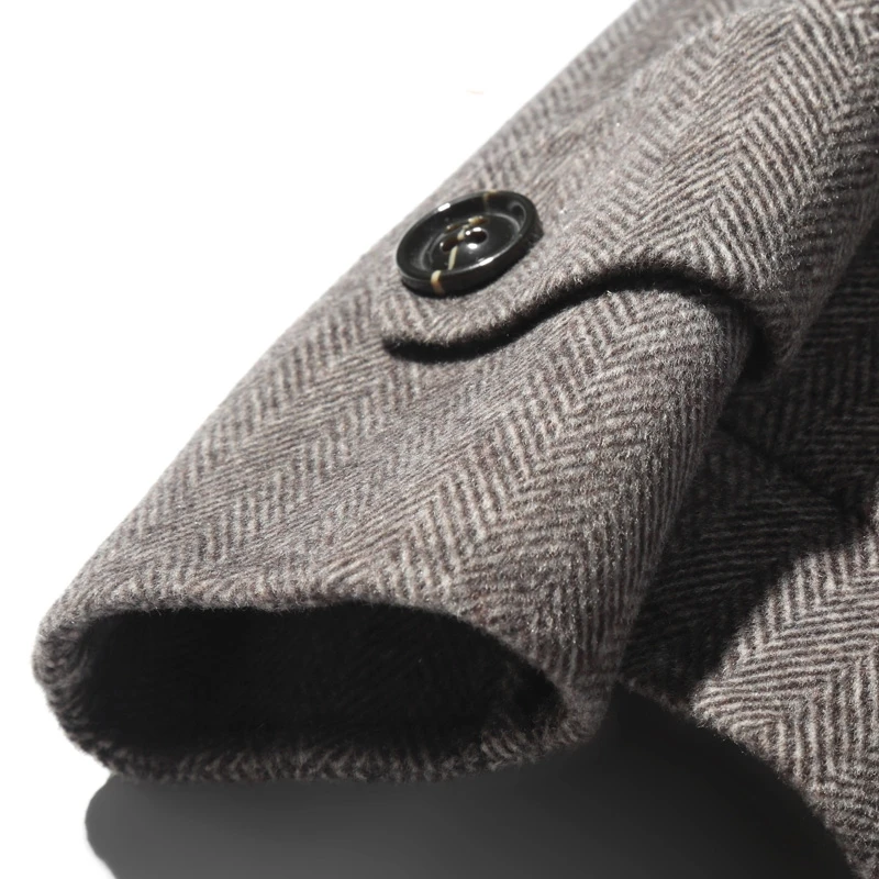 

Wool Coat Double-sided Men British Casual Woolen Jacket Spring Short Mens Coats Overcoat Abrigo Hombre LM28-2025 KJ2466