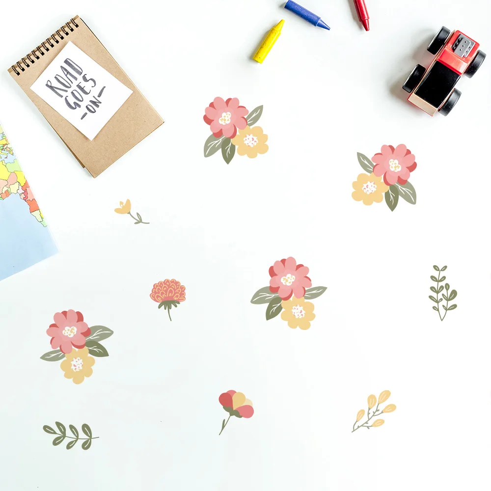 Настенные стикеры Funlife в виде розовых цветов виниловые наклейки на стену для