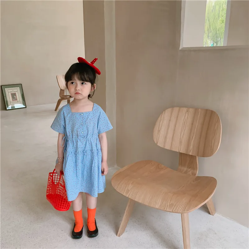 

Girl Dress 2021 Summer Short Sleeve Frock for Children Kids Clothes Toddler Princess Dresses Summer Korean Baby One Piece Robe