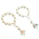 Браслет с ангелами, мини-четки, Позолоченные Акриловые Бусины, крестины, приносит удачу, ювелирные изделия, унисекс, 1 шт., подарки на крещение