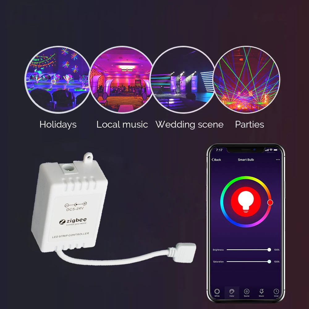 Tuya светодиодные полосы Zigbee Управление Светильник с декоративным ремешком и
