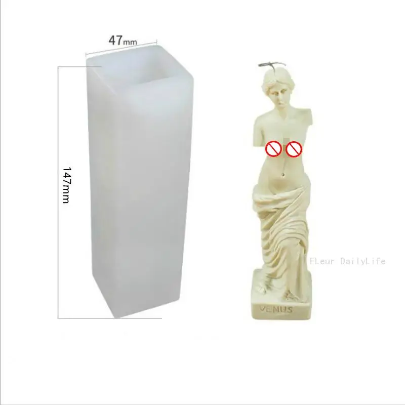 

Roman Column Silicone Candle Mold DIY Venus Scented Human Body Mold Candle making jars Art Sculpture Model Wax Mold Crafts Gifts
