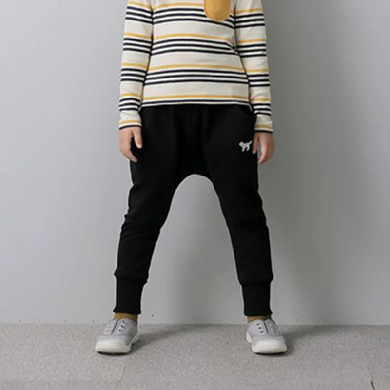 Дети Осень весна флис штаны шаровары для мальчиков и девочек повседневные