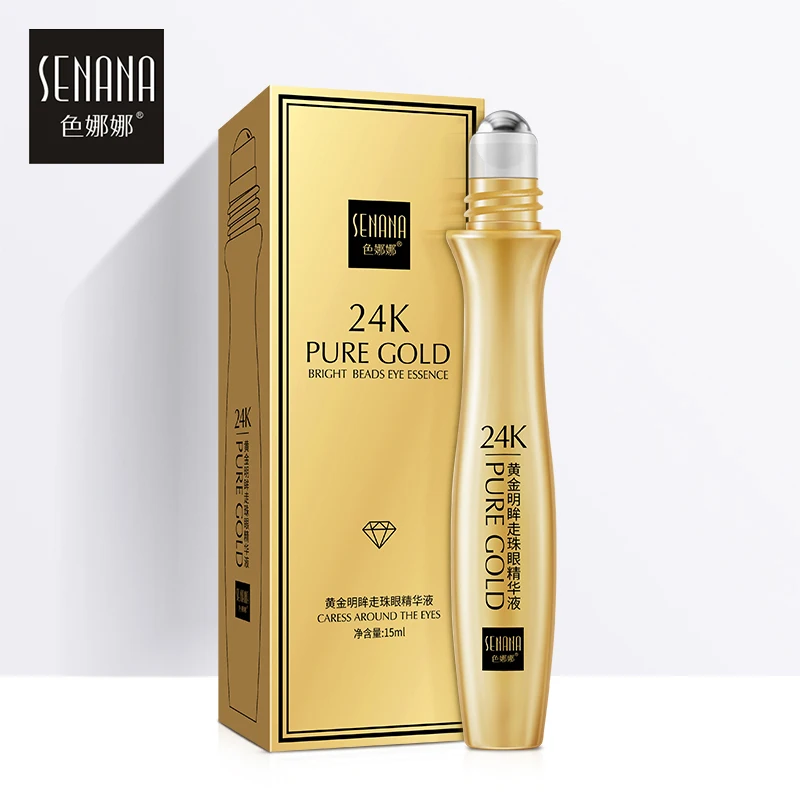 SENANA 24K Gold Bright Eyes роликовая Сыворотка против старения удаляет отечность темные