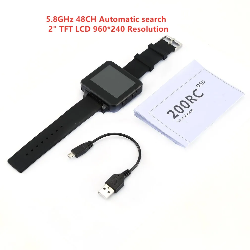 

Новые 200RC 200RC -OSD FPV часы с OSD 48CH/5,8 GHz автоматический поиск HD 2 "TFT ЖК-дисплей монитор беспроводной приемник для DIY