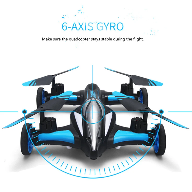 

2.4G RC Drone Air-Ground Flying Car H23 Quadcopter with light One-key Return Remote Control Drones Model Helicopter Best Toys
