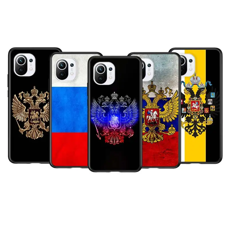

Russia Russian Flags For Xiaomi Mi 11T 10T 11 10 Ultra Lite Note10 9 9T SE 8 Pro A3 5G Silicone Black Phone Case Cover
