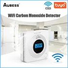 Датчик угарного газа Tuya с Wi-Fi и управлением через приложение, независимый детектор Предупреждение варийной сигнализации об отравлении угарным газом со встроенной сиреной 85 дБ