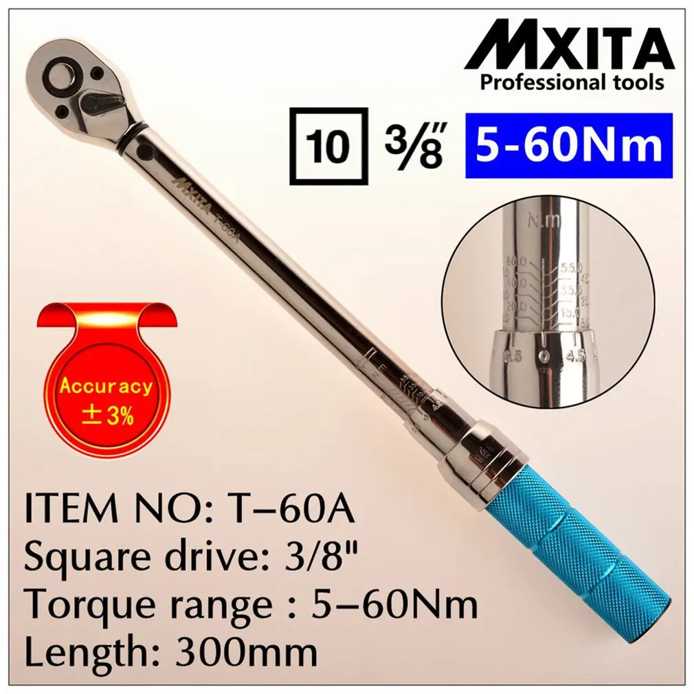 

Adjustable Torque Wrench 1/2" 1/4" 3/8" High Precision Bicycle Bike Repairing Spanner Ratchet Preset Wrench Hand Tools