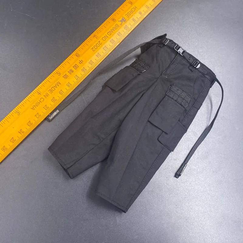 

1/6th Trendy Black Pans With Belt Model DAMTOYS DAM EBS001 Warrior Soldier Model For 12 inch Doll Action Collectable