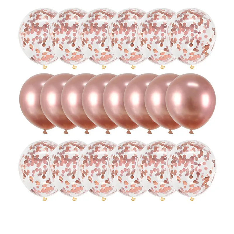 

20pcs 12inch Rose Gold Confetti Balloons Latex Ballons d'anniversaire Baby Shower Birthday Wedding Party Decorations